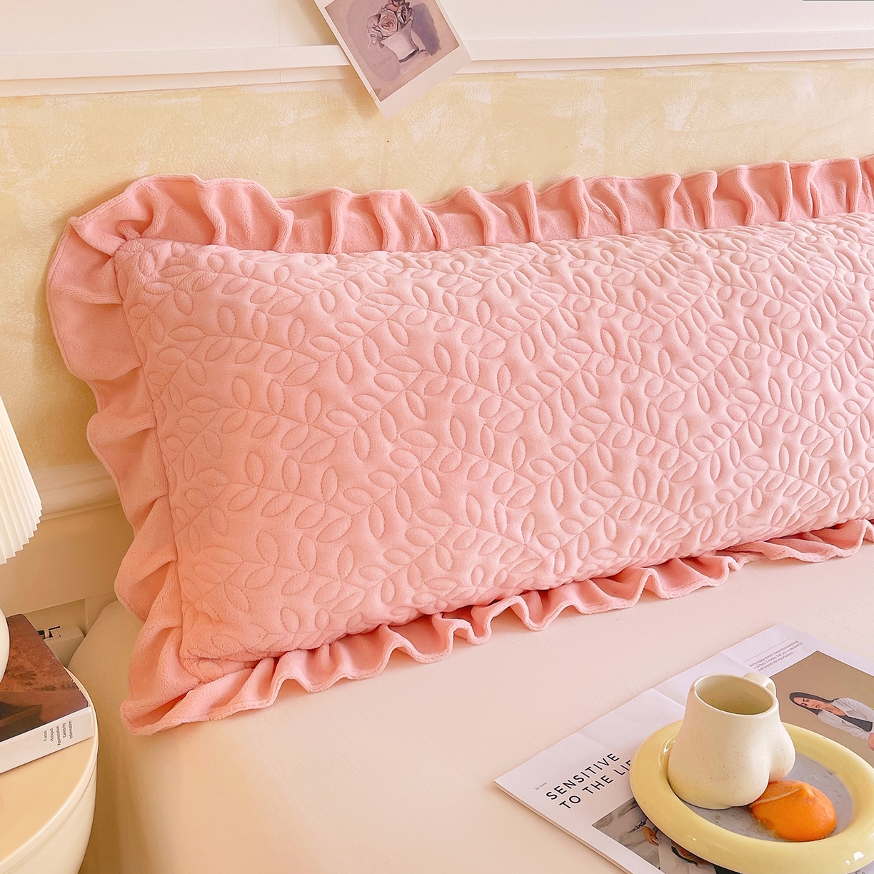 91家纺网 家纺一手货源 找家纺 （总）雨彤家纺 2025新款牛奶绒花边夹棉长枕套