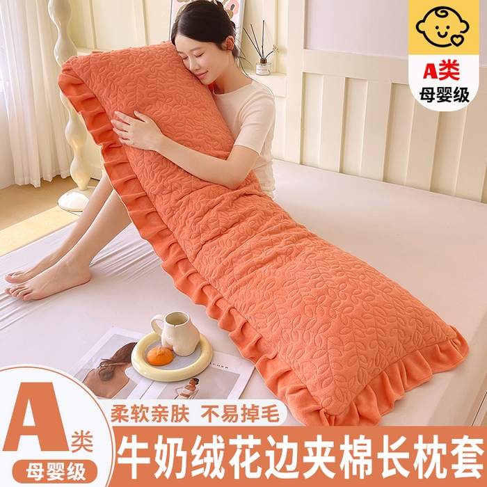 91家纺网 家纺一手货源 找家纺 （总）雨彤家纺 2025新款牛奶绒花边夹棉长枕套
