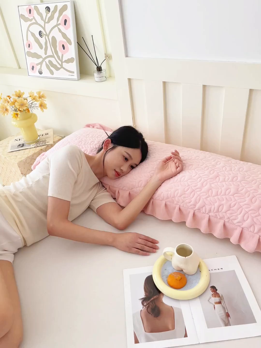 91家纺网 家纺一手货源 找家纺 （总）雨彤家纺 2025新款牛奶绒花边夹棉长枕套