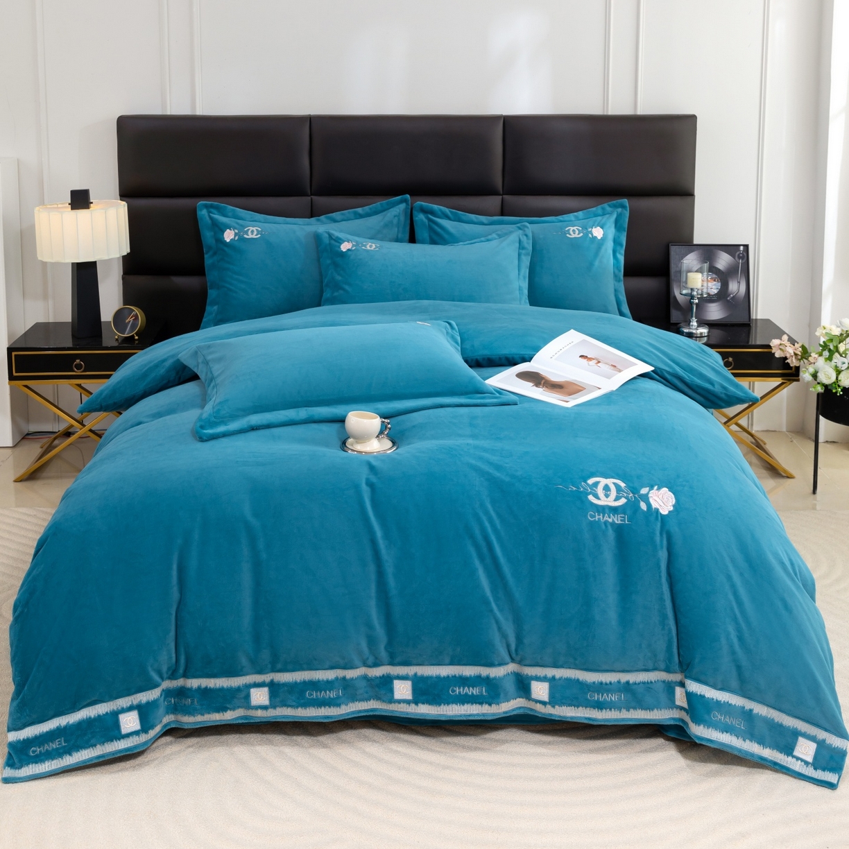 91家纺网 家纺一手货源 找家纺 （总）好漂靓家纺 2025新款75D全光慕丝绒保暖四件套-贵族生活