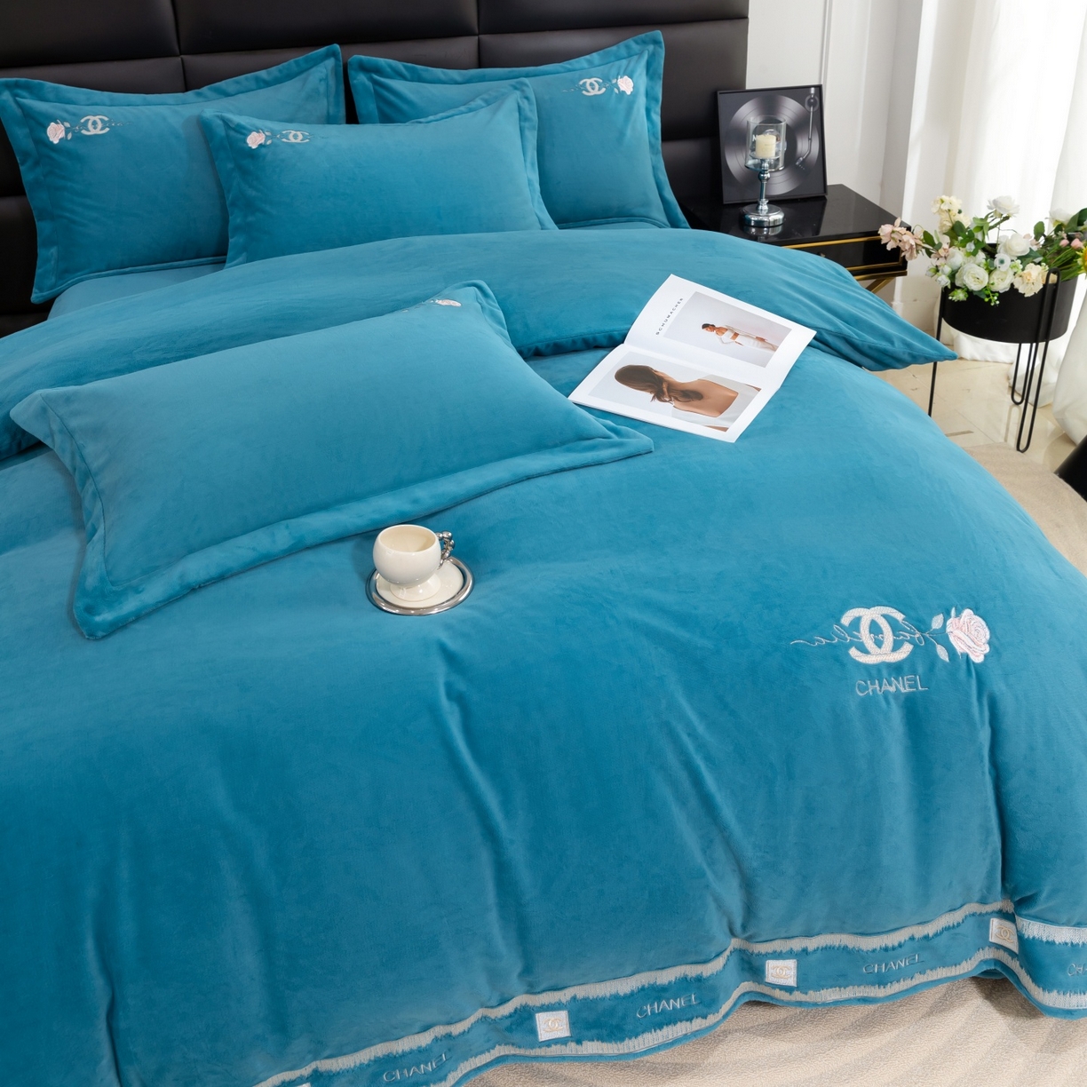 91家纺网 家纺一手货源 找家纺 （总）好漂靓家纺 2025新款75D全光慕丝绒保暖四件套-贵族生活