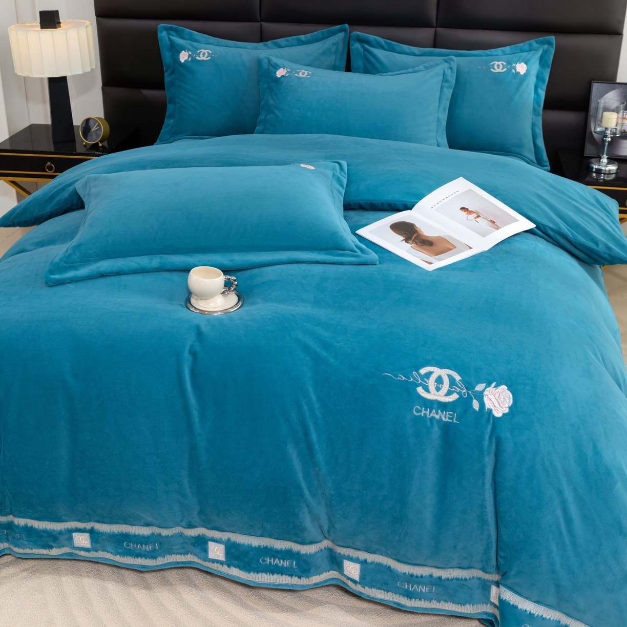 91家纺网 家纺一手货源 找家纺 （总）好漂靓家纺 2025新款75D全光慕丝绒保暖四件套-贵族生活