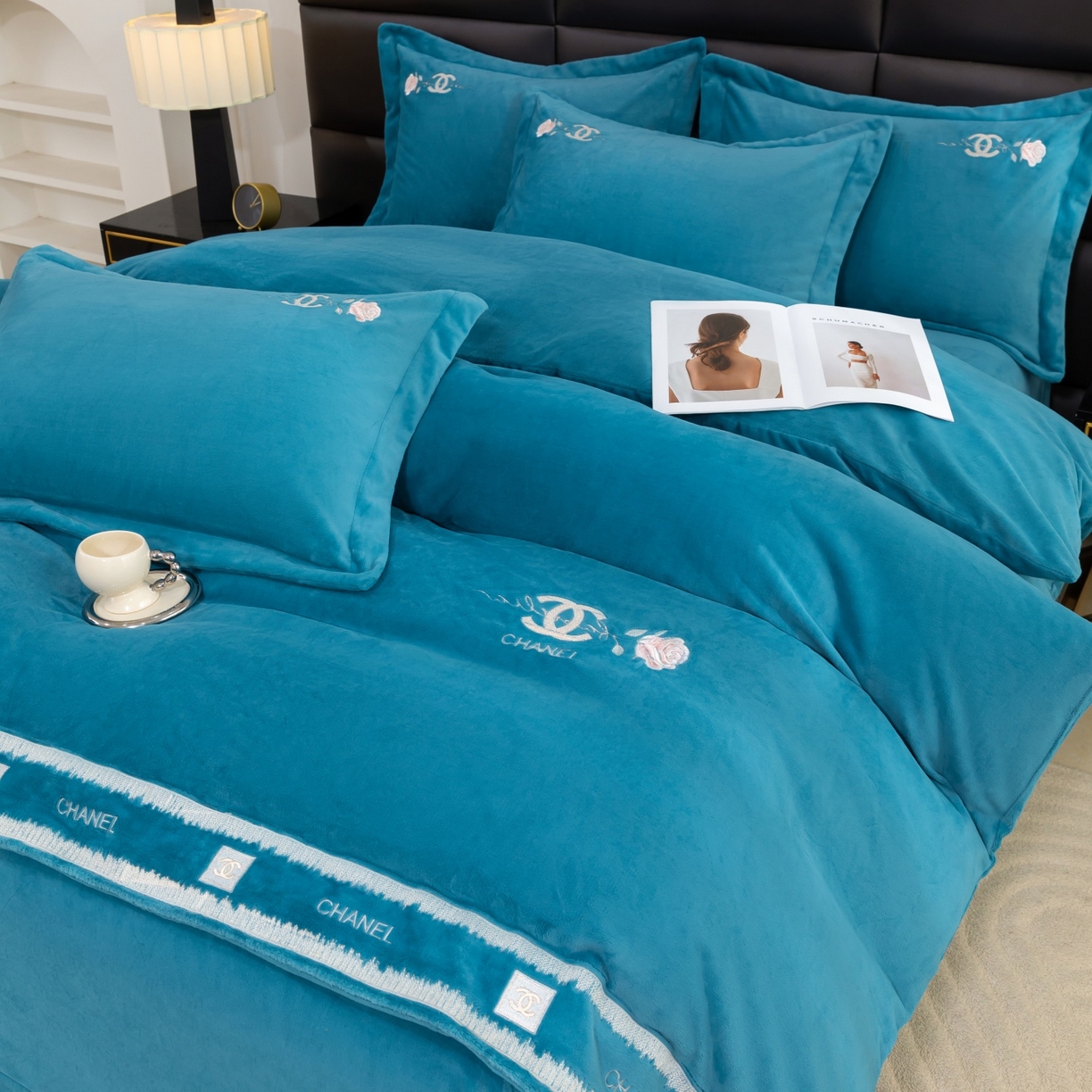 91家纺网 家纺一手货源 找家纺 （总）好漂靓家纺 2025新款75D全光慕丝绒保暖四件套-贵族生活