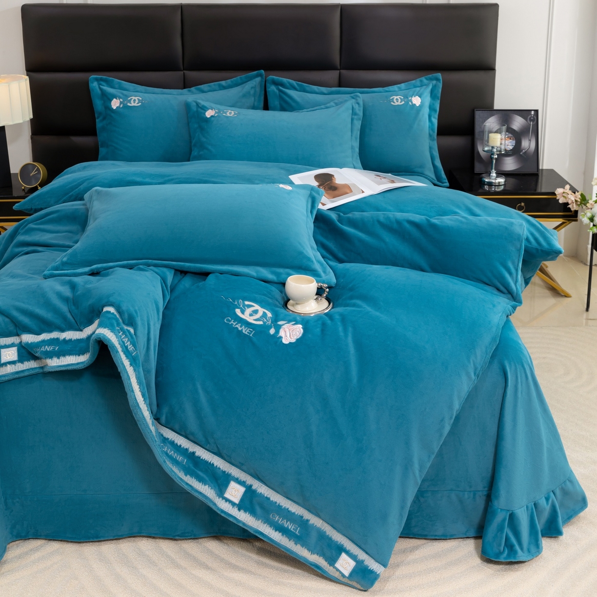 91家纺网 家纺一手货源 找家纺 （总）好漂靓家纺 2025新款75D全光慕丝绒保暖四件套-贵族生活