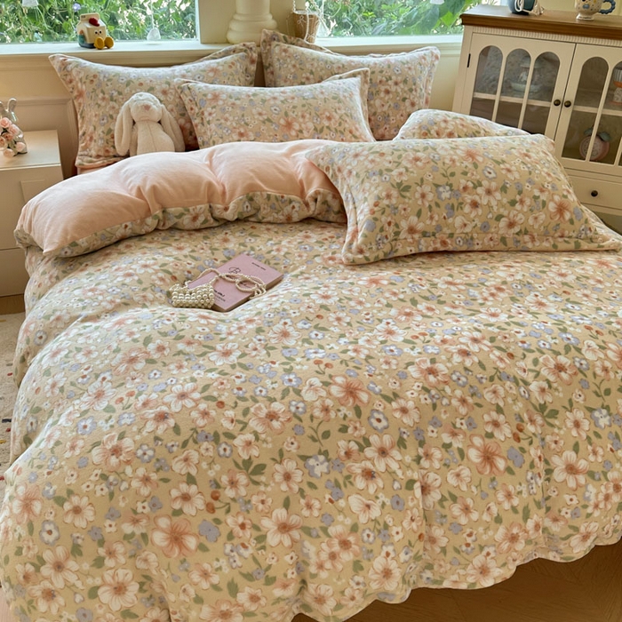 91家纺网 家纺一手货源 找家纺 绵庭家纺 2025新款高克重牛奶绒被套单件单被套被套单品 梦境花语