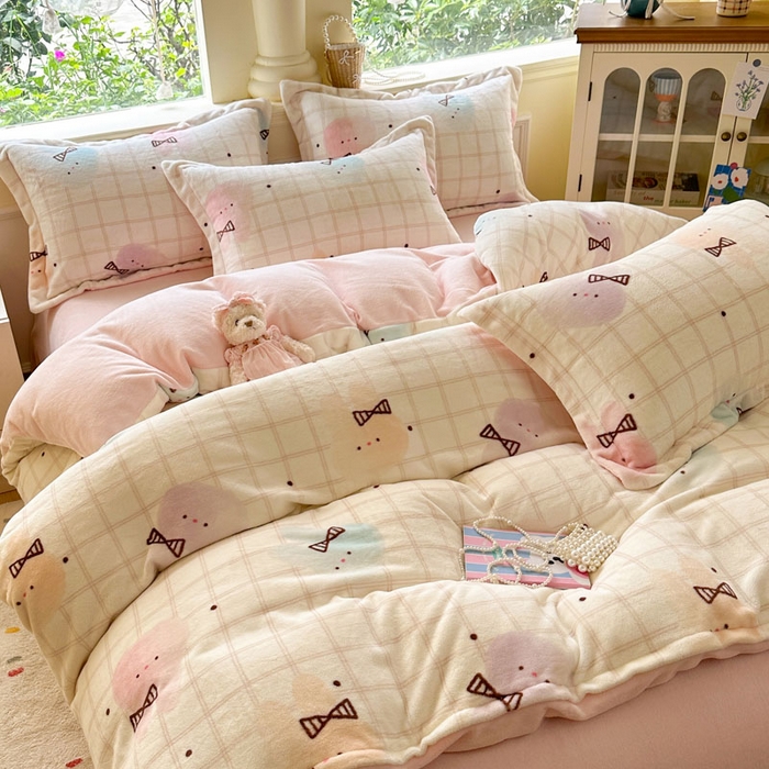 91家纺网 家纺一手货源 找家纺 绵庭家纺 2025新款高克重牛奶绒被套单件单被套被套单品 棉花兔