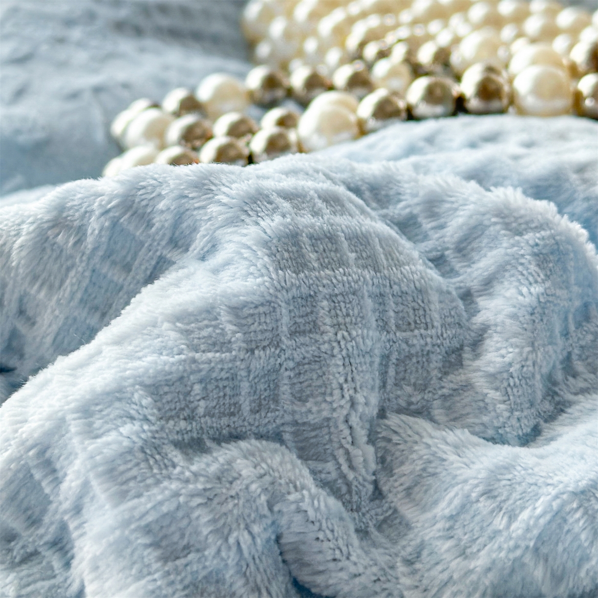 91家纺网 家纺一手货源 找家纺 叠派家纺 2025新款高端雕花公主风蝴蝶结工艺款四件套绿野仙踪系列（直播热款）提供买家秀 绿野仙踪-月光蓝