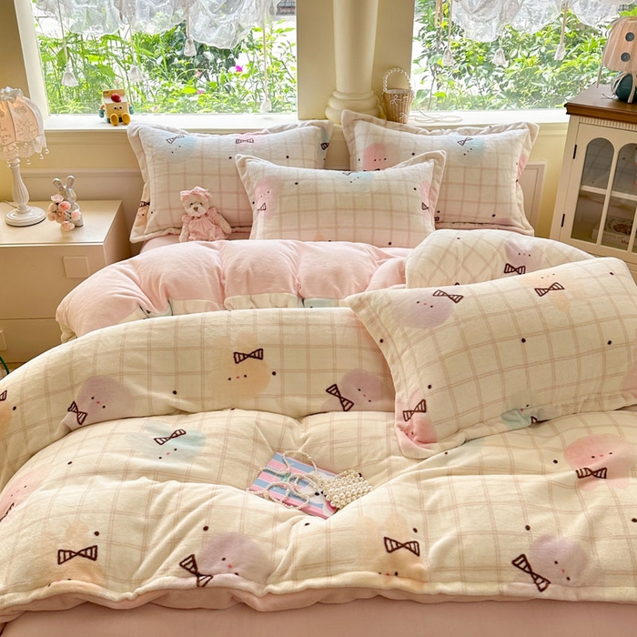 91家纺网 家纺一手货源 找家纺 绵庭家纺 2025新款高克重牛奶绒被套单件单被套被套单品 棉花兔