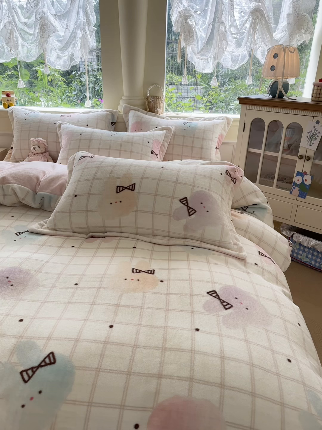 91家纺网 家纺一手货源 找家纺 绵庭家纺 2025新款高克重牛奶绒被套单件单被套被套单品 棉花兔