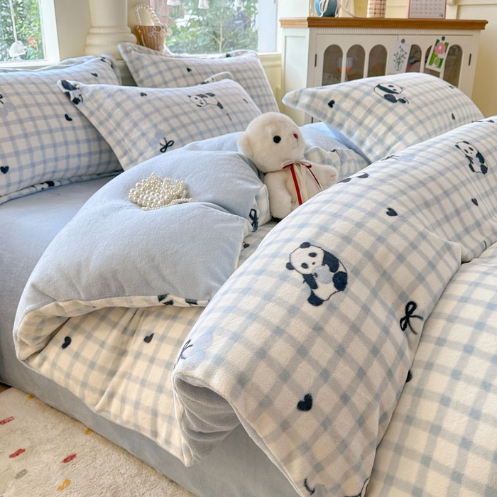 91家纺网 家纺一手货源 找家纺 绵庭家纺 2025新款高克重牛奶绒被套单件单被套被套单品 奶熊嘟嘟