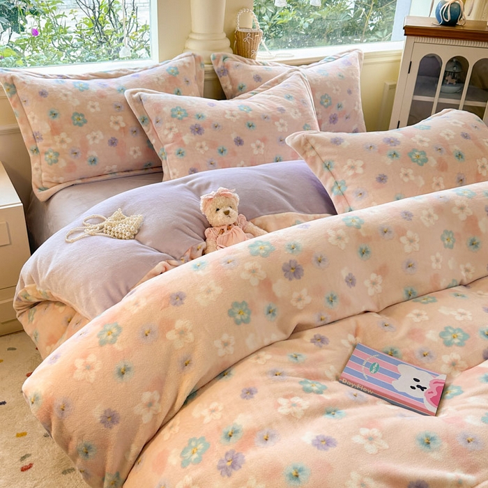 91家纺网 家纺一手货源 找家纺 绵庭家纺 2025新款高克重牛奶绒被套单件单被套被套单品 甜橘晴朗-玉