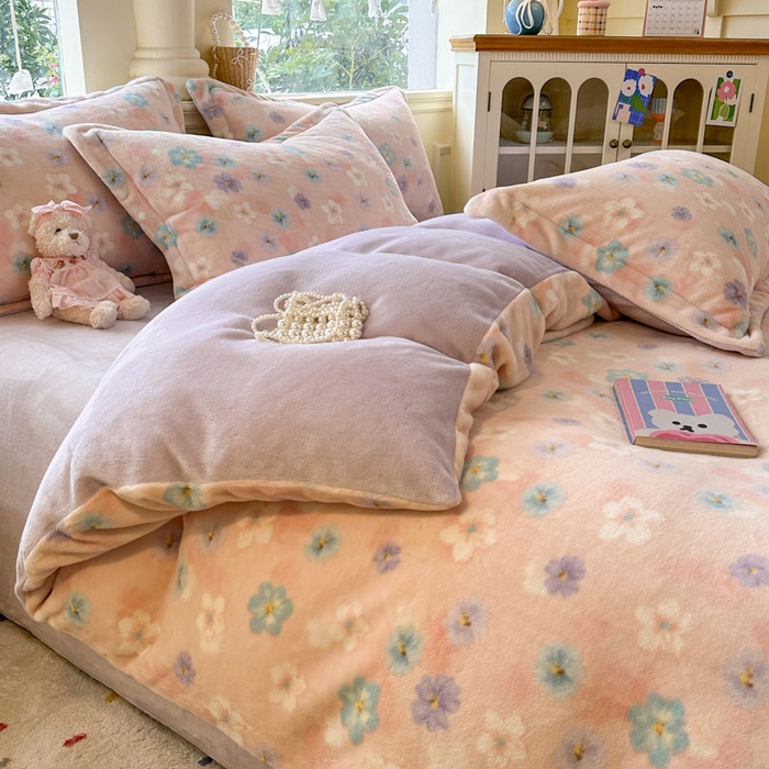 91家纺网 家纺一手货源 找家纺 绵庭家纺 2025新款高克重牛奶绒被套单件单被套被套单品 甜橘晴朗-玉