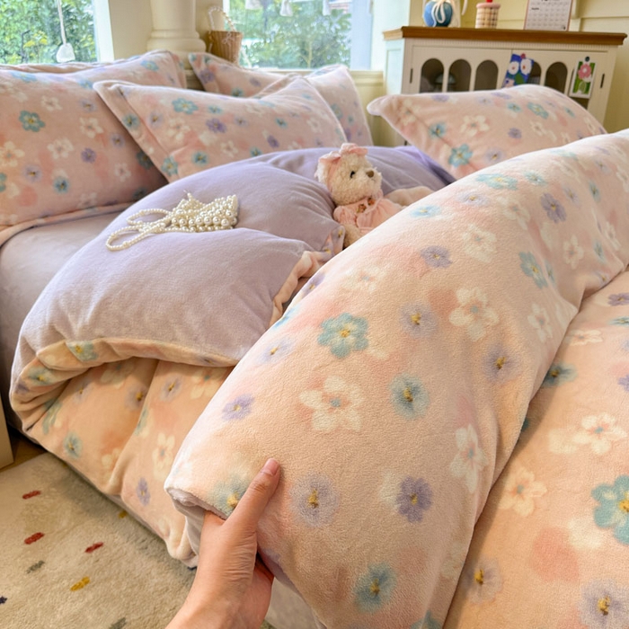 91家纺网 家纺一手货源 找家纺 绵庭家纺 2025新款高克重牛奶绒被套单件单被套被套单品 甜橘晴朗-玉