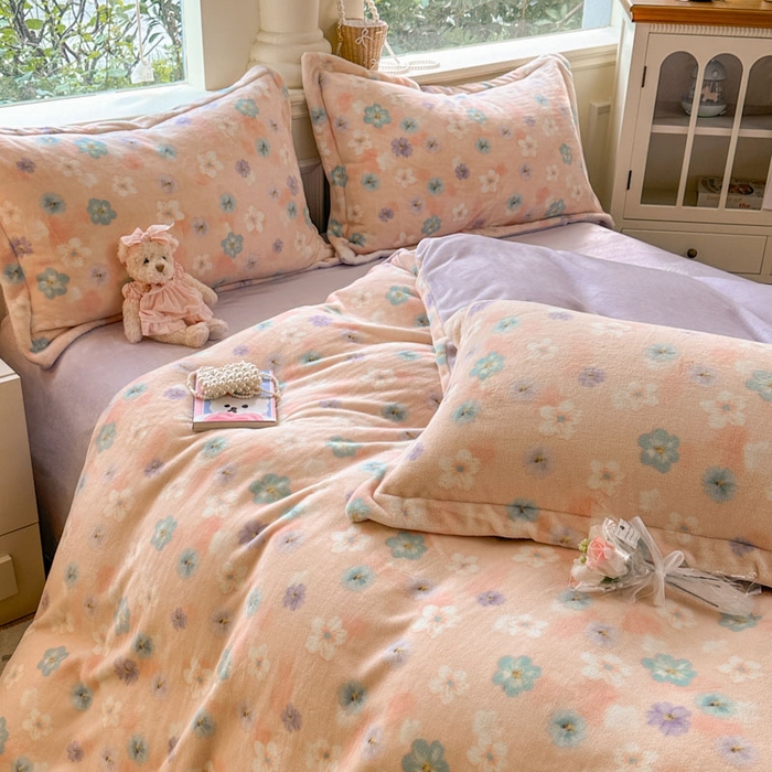 91家纺网 家纺一手货源 找家纺 绵庭家纺 2025新款高克重牛奶绒被套单件单被套被套单品 甜橘晴朗-玉