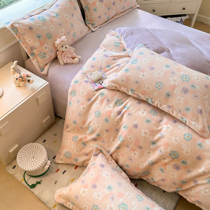 91家纺网 家纺一手货源 找家纺 绵庭家纺 2025新款高克重牛奶绒被套单件单被套被套单品 甜橘晴朗-玉