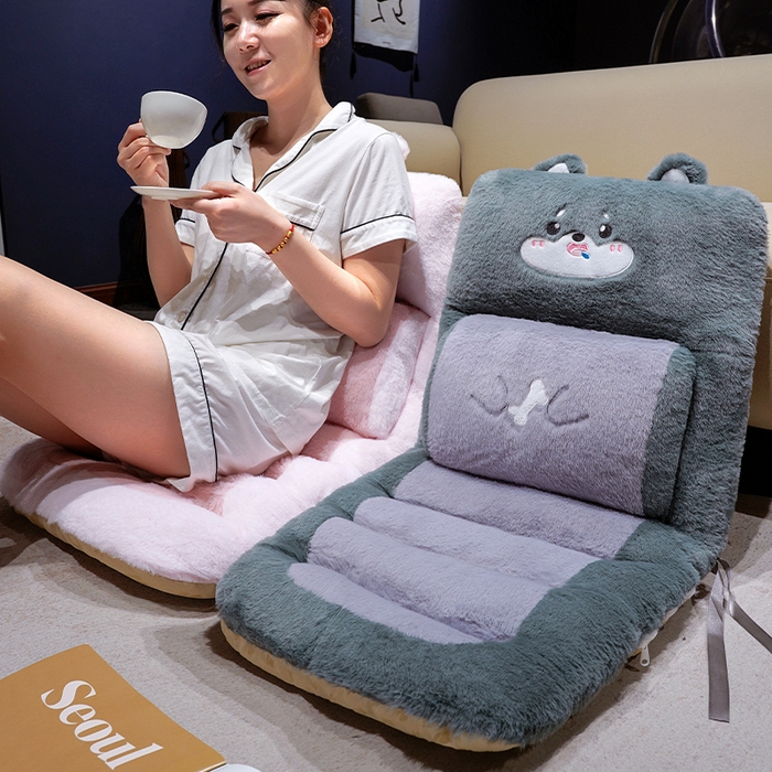 91家纺网 家纺一手货源 找家纺 （总）仟亿莱 2025新款卡通兔毛护腰横条连体坐垫