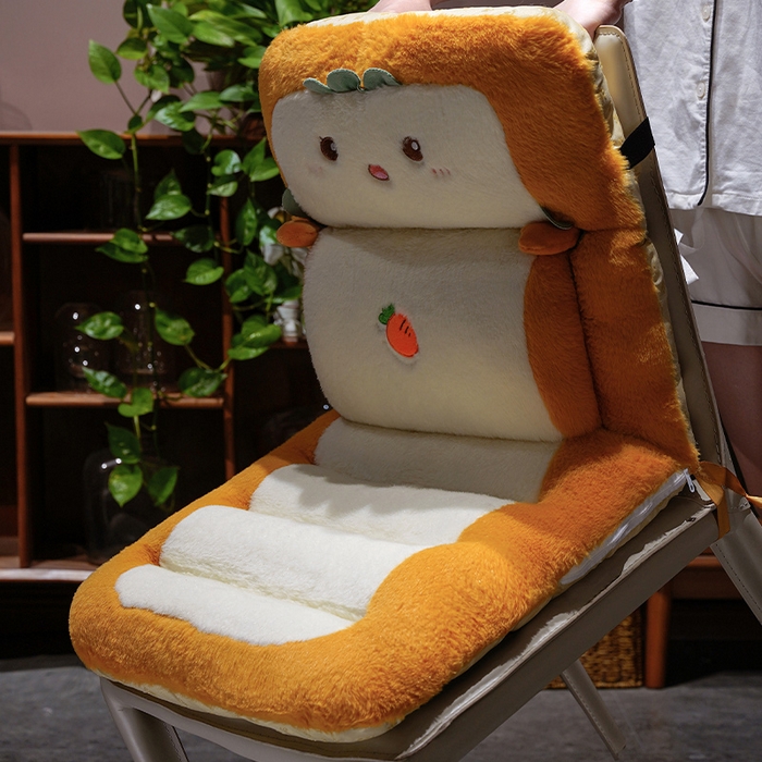 91家纺网 家纺一手货源 找家纺 仟亿莱 2025新款卡通兔毛护腰横条连体坐垫 护腰横条大象