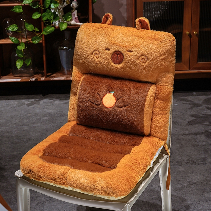 仟亿莱 2025新款卡通兔毛护腰横条连体坐垫 护腰横条水豚