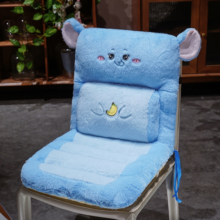 仟亿莱 2025新款卡通兔毛护腰横条连体坐垫 护腰横条大象