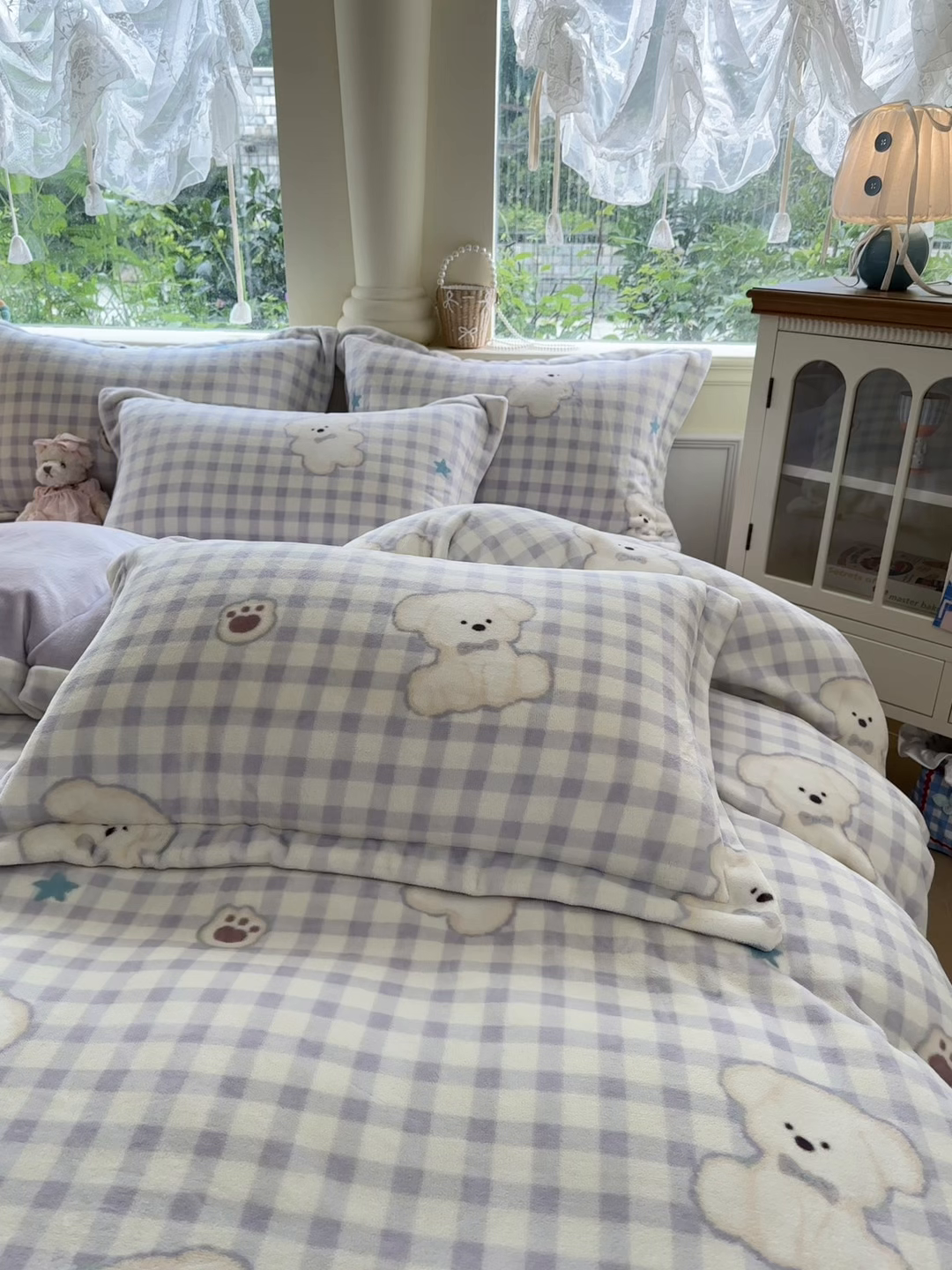 91家纺网 家纺一手货源 找家纺 绵庭家纺 2025新款高克重牛奶绒被套单件单被套被套单品 熊宝