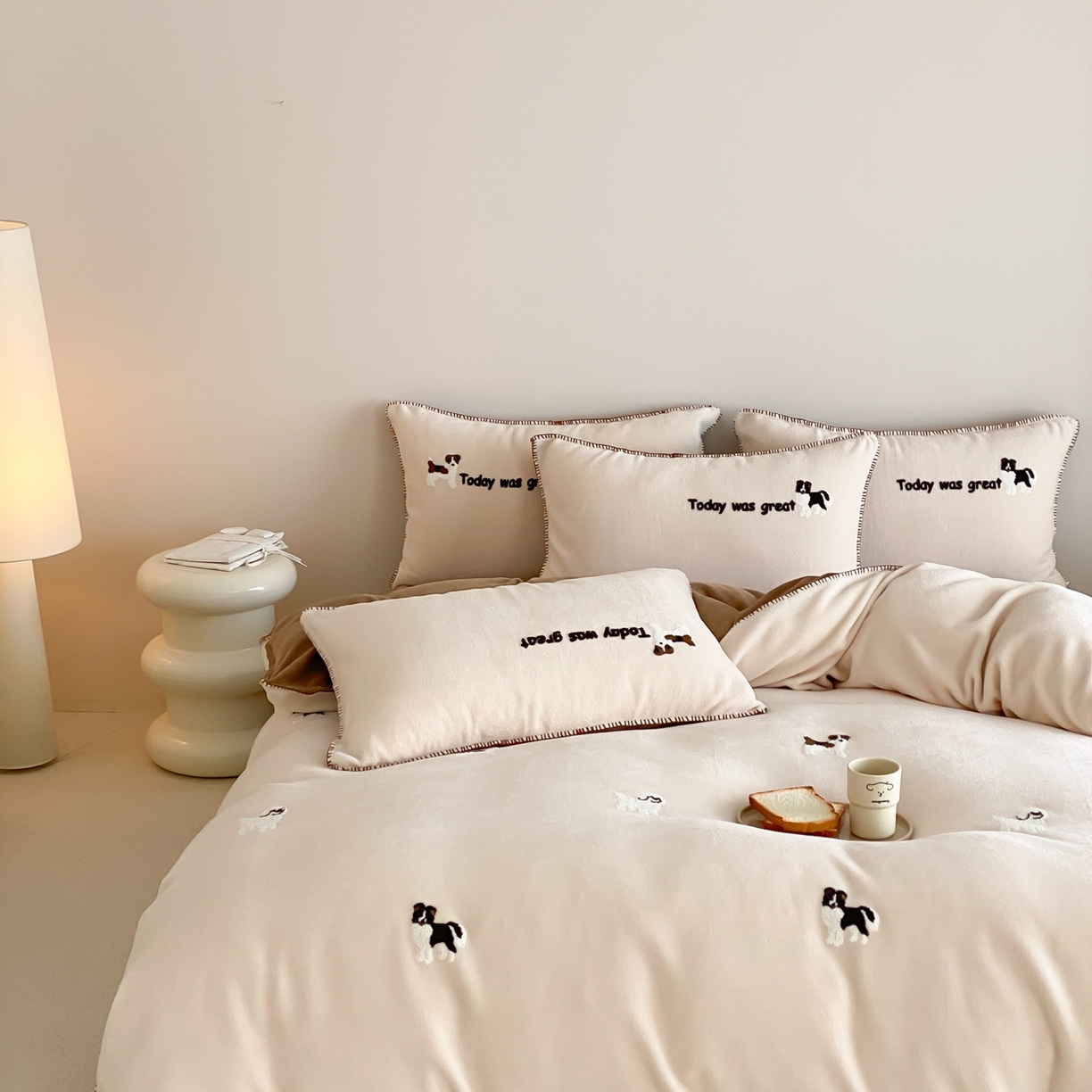 91家纺网 家纺一手货源 找家纺 （总）时亿家居 2025新款高克重獭獭绒四件套-萌宠