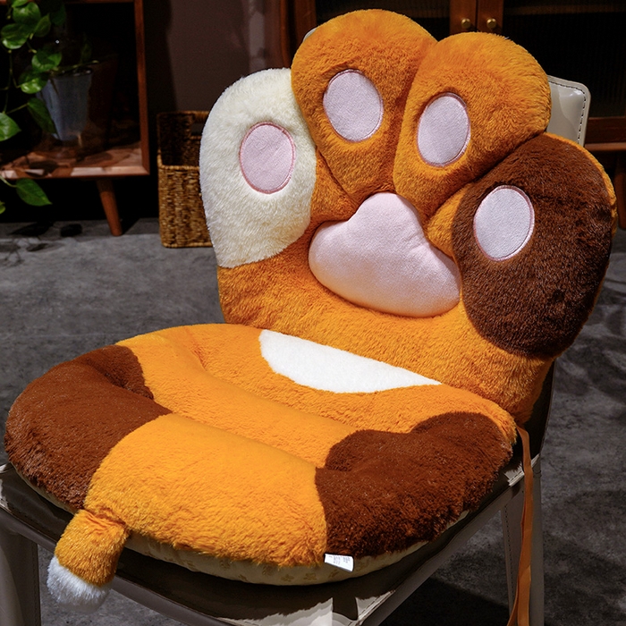 91家纺网 家纺一手货源 找家纺 （总）仟亿莱 2025新款仿兔毛绒萌萌猫爪连体坐垫