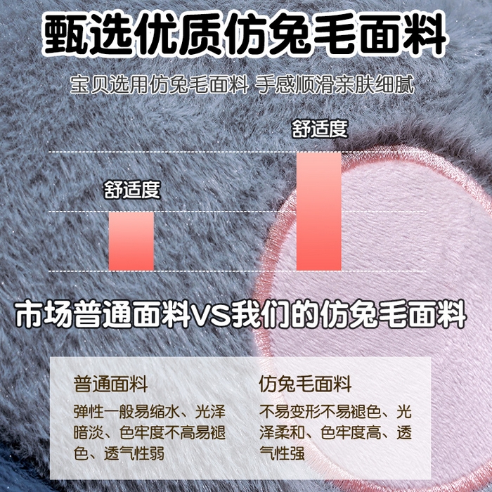 91家纺网 家纺一手货源 找家纺 仟亿莱 2025新款仿兔毛绒萌萌猫爪连体坐垫 棕色连体毛爪