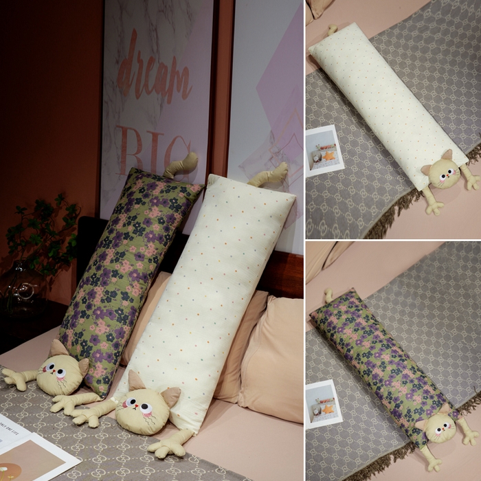 91家纺网 家纺一手货源 找家纺 （总）仟亿莱 2025新款亲肤舒适举手猫咪长条抱枕单品抱枕单件抱枕