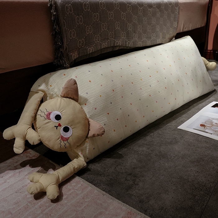 91家纺网 家纺一手货源 找家纺 （总）仟亿莱 2025新款亲肤舒适举手猫咪长条抱枕单品抱枕单件抱枕