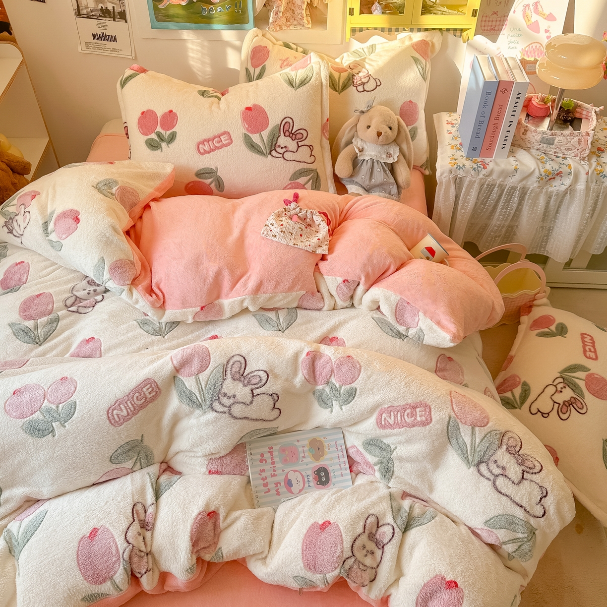 91家纺网 家纺一手货源 找家纺 （总）韩巢家纺 2025新款高克重雪花绒牛奶绒四件套系列