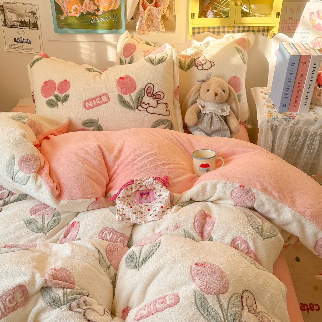 91家纺网 家纺一手货源 找家纺 （总）韩巢家纺 2025新款高克重雪花绒牛奶绒四件套系列