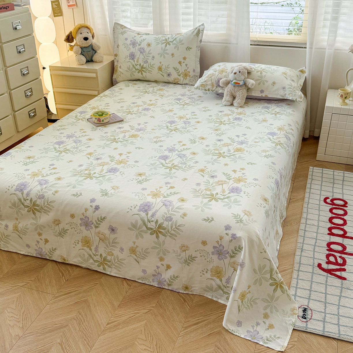 91家纺网 家纺一手货源 找家纺 尚帛 2026新款全棉品质喷气印花爆款四件套 多规格套件 单品系列-场景一 爱的花海