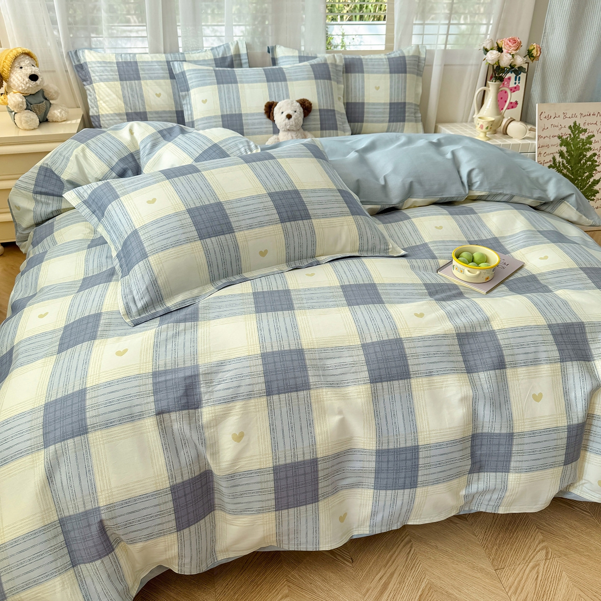 91家纺网 家纺一手货源 找家纺 尚帛 2026新款全棉品质喷气印花爆款四件套 多规格套件 单品系列-场景一 初心-灰