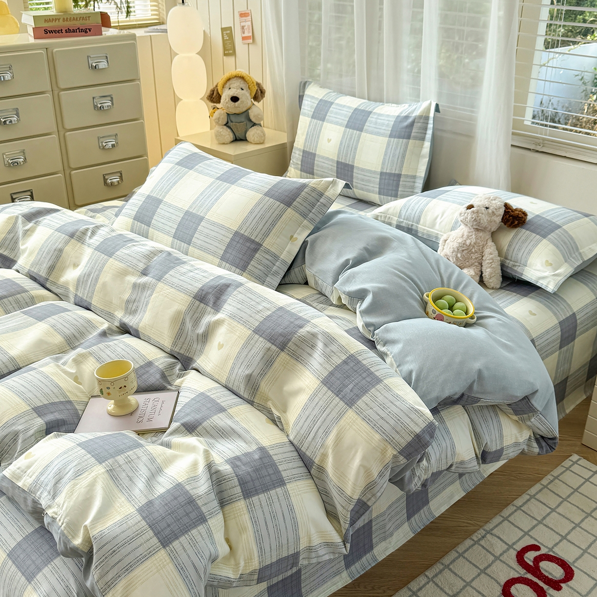 91家纺网 家纺一手货源 找家纺 尚帛 2026新款全棉品质喷气印花爆款四件套 多规格套件 单品系列-场景一 初心-灰