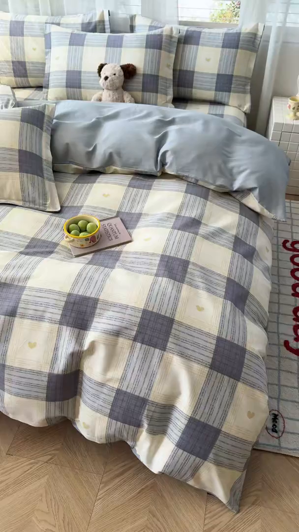 91家纺网 家纺一手货源 找家纺 尚帛 2026新款全棉品质喷气印花爆款四件套 多规格套件 单品系列-场景一 初心-灰