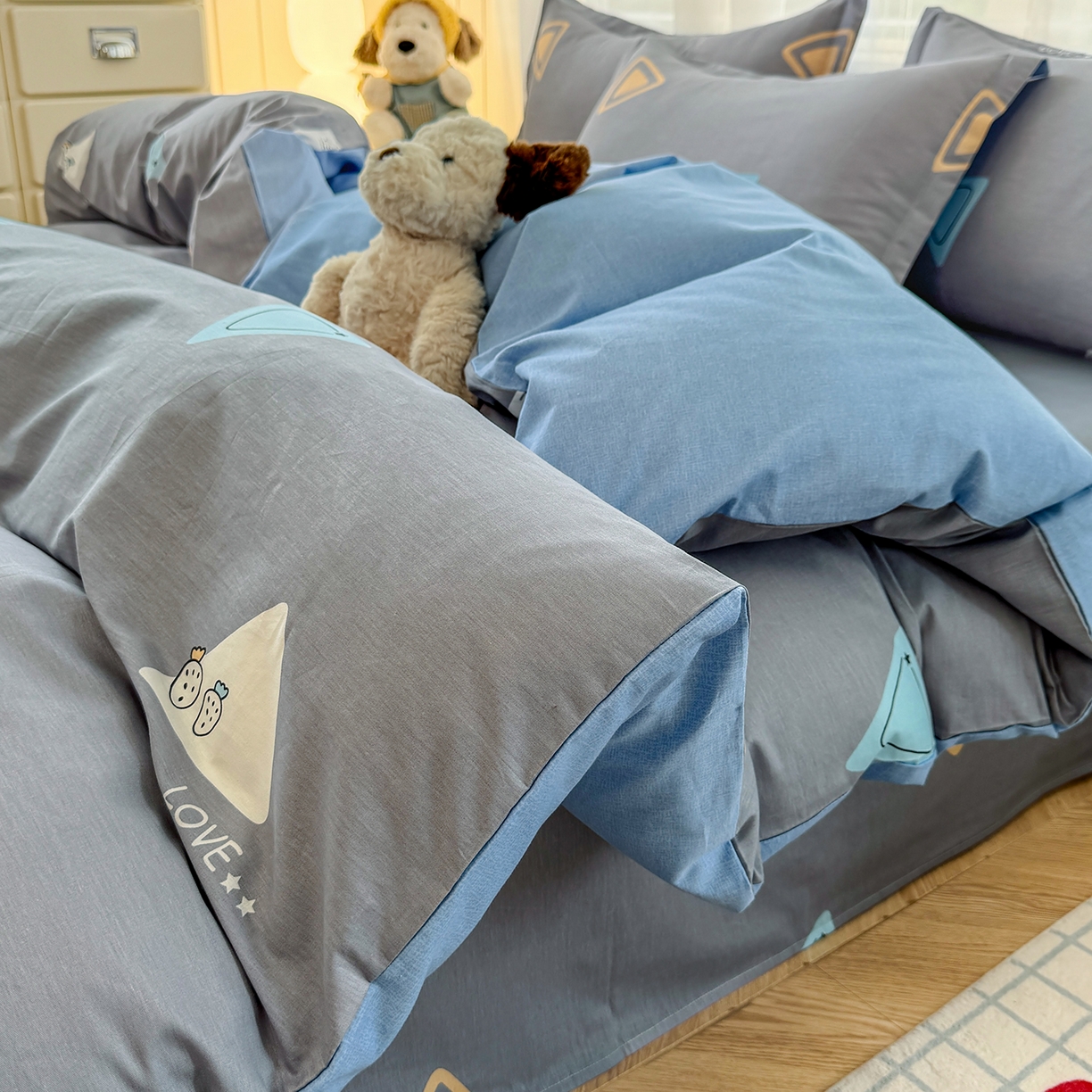 尚帛 2026新款全棉品质喷气印花爆款四件套 多规格套件 单品系列-场景一 吉米