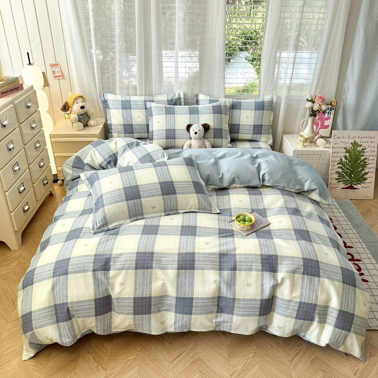 尚帛 2026新款全棉品质喷气印花爆款四件套 多规格套件 单品系列-单被套 初心-灰