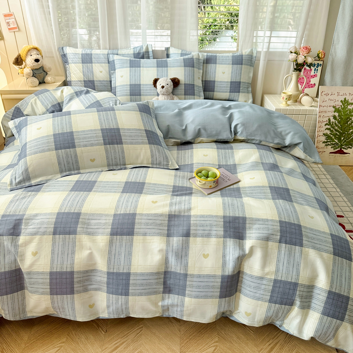 91家纺网 家纺一手货源 找家纺 尚帛 2026新款全棉品质喷气印花爆款四件套 多规格套件 单品系列-单被套 初心-灰