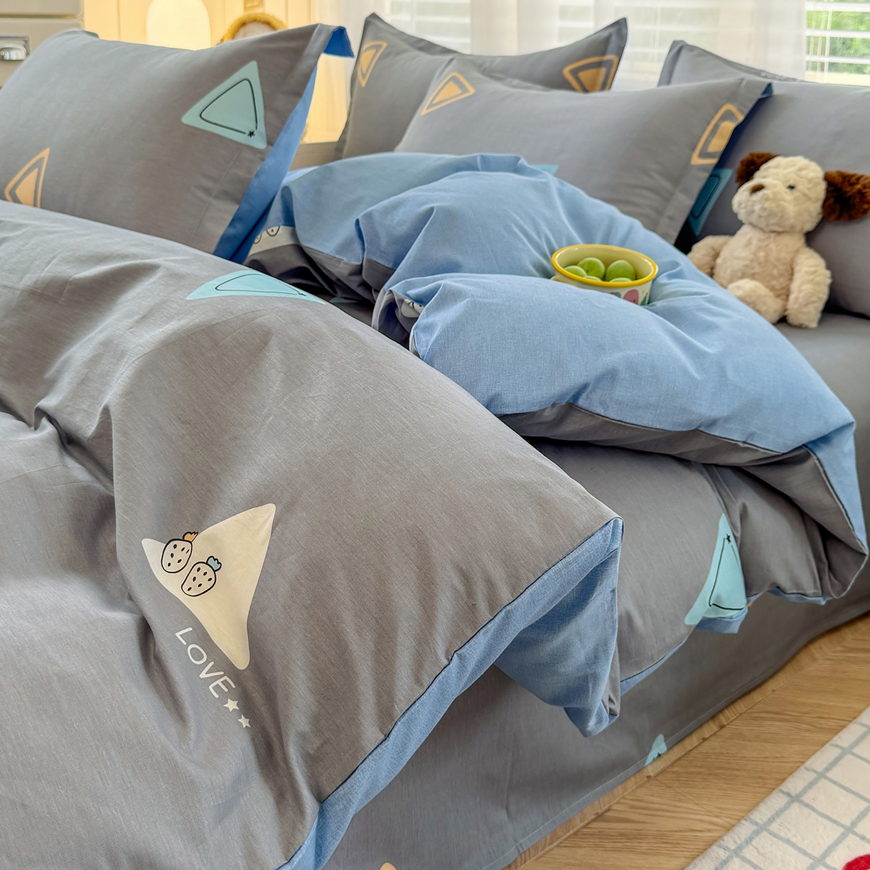 91家纺网 家纺一手货源 找家纺 尚帛 2026新款全棉品质喷气印花爆款四件套 多规格套件 单品系列-单被套 吉米