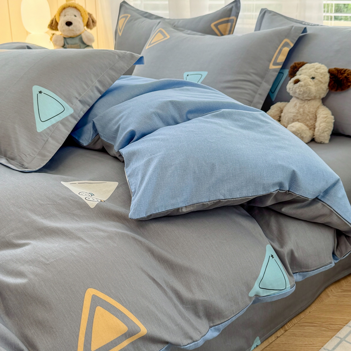 91家纺网 家纺一手货源 找家纺 尚帛 2026新款全棉品质喷气印花爆款四件套 多规格套件 单品系列-单被套 吉米