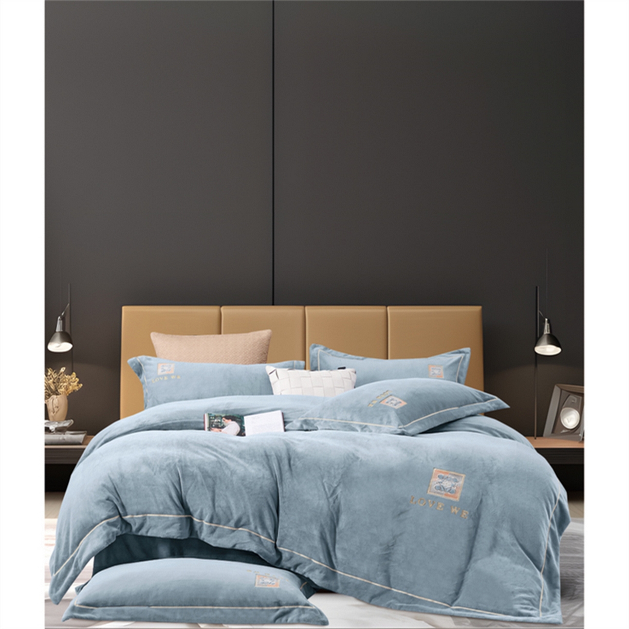 91家纺网 家纺一手货源 找家纺 （总）芯丝路枕业 2025新款蚕丝棉四件套系列-梵威系列