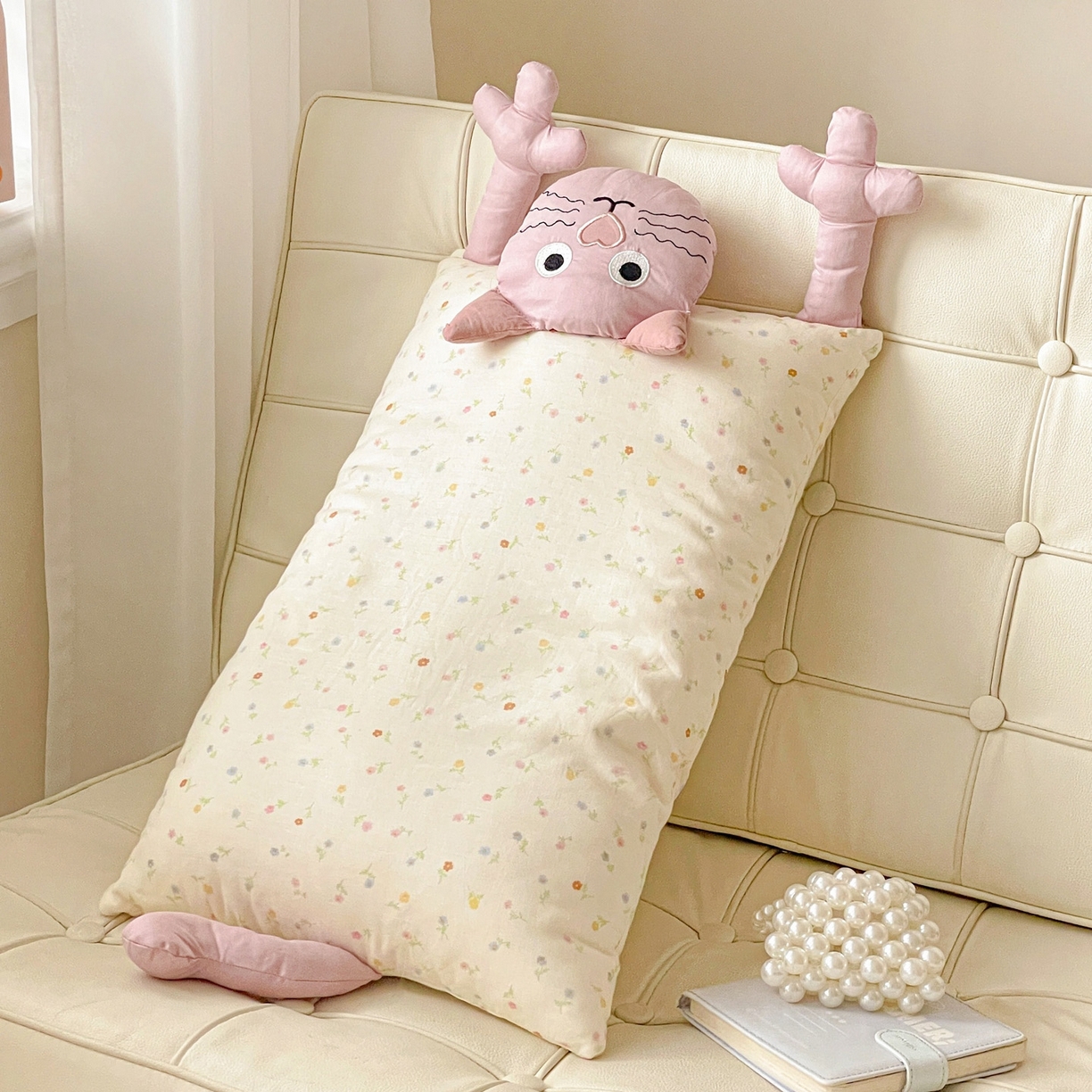 91家纺网 家纺一手货源 找家纺 亦帆枕芯 2025新款爆款哇塞猫羽丝绒枕芯加枕套成人儿童枕芯枕套 哇塞猫-粉【羽丝绒款】