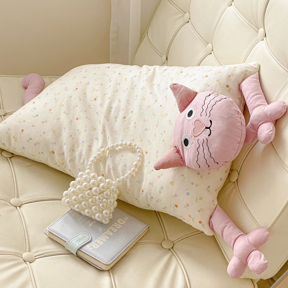 91家纺网 家纺一手货源 找家纺 亦帆枕芯 2025新款爆款哇塞猫羽丝绒枕芯加枕套成人儿童枕芯枕套 哇塞猫-粉【羽丝绒款】