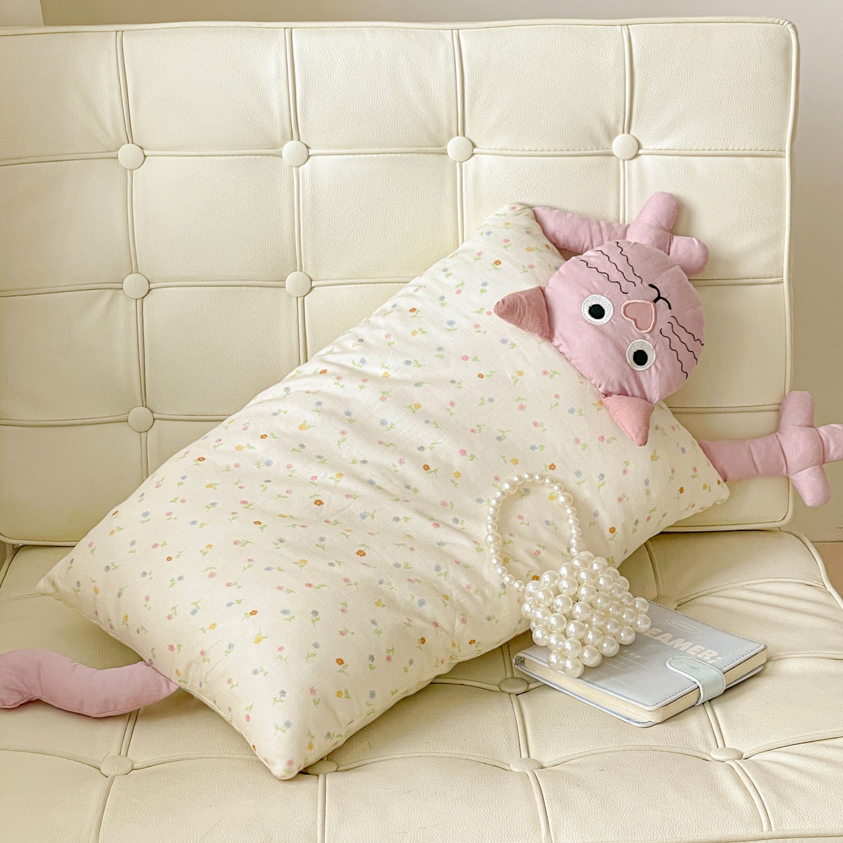 91家纺网 家纺一手货源 找家纺 亦帆枕芯 2025新款爆款哇塞猫羽丝绒枕芯加枕套成人儿童枕芯枕套 哇塞猫-粉【羽丝绒款】