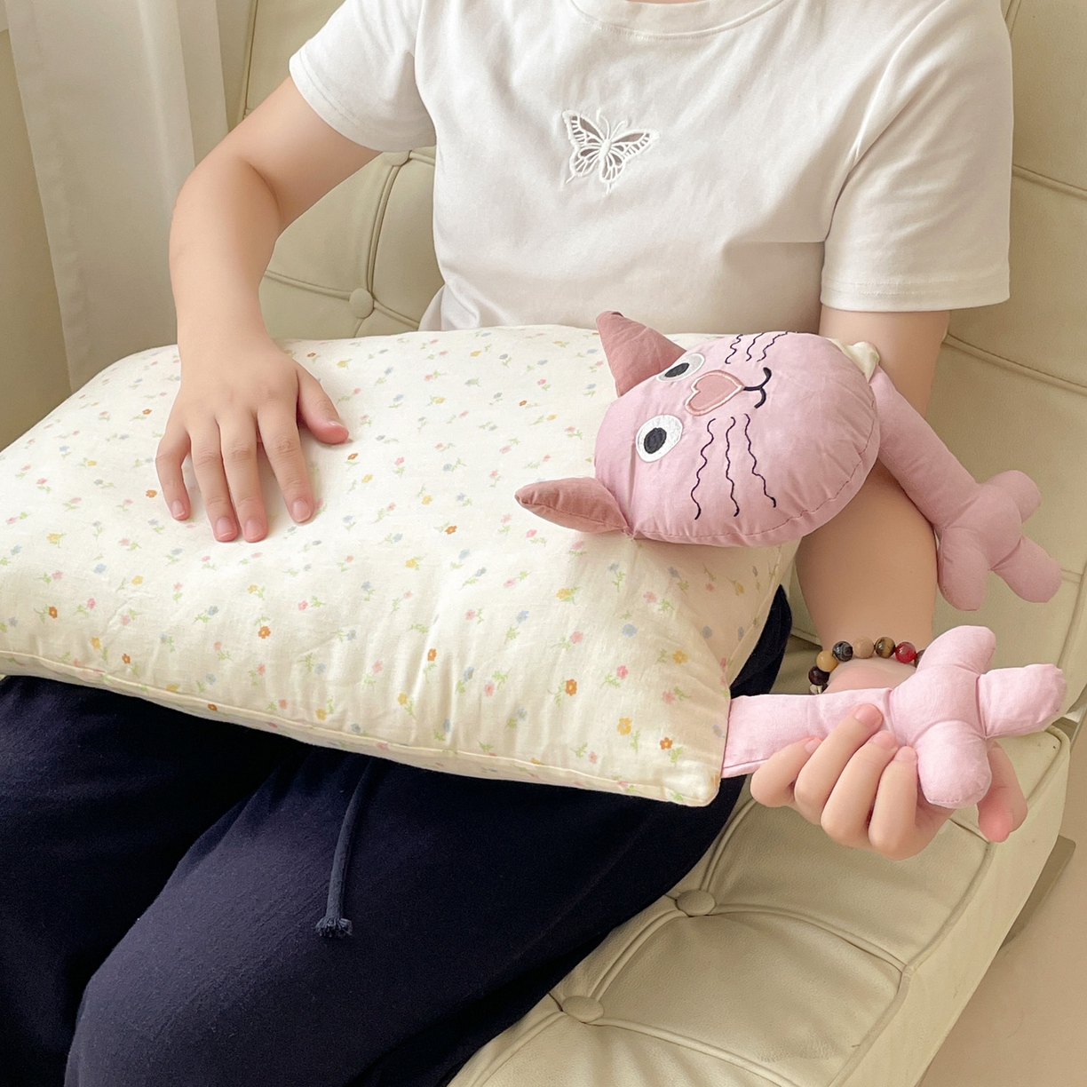 91家纺网 家纺一手货源 找家纺 亦帆枕芯 2025新款爆款哇塞猫羽丝绒枕芯加枕套成人儿童枕芯枕套 哇塞猫-粉【羽丝绒款】