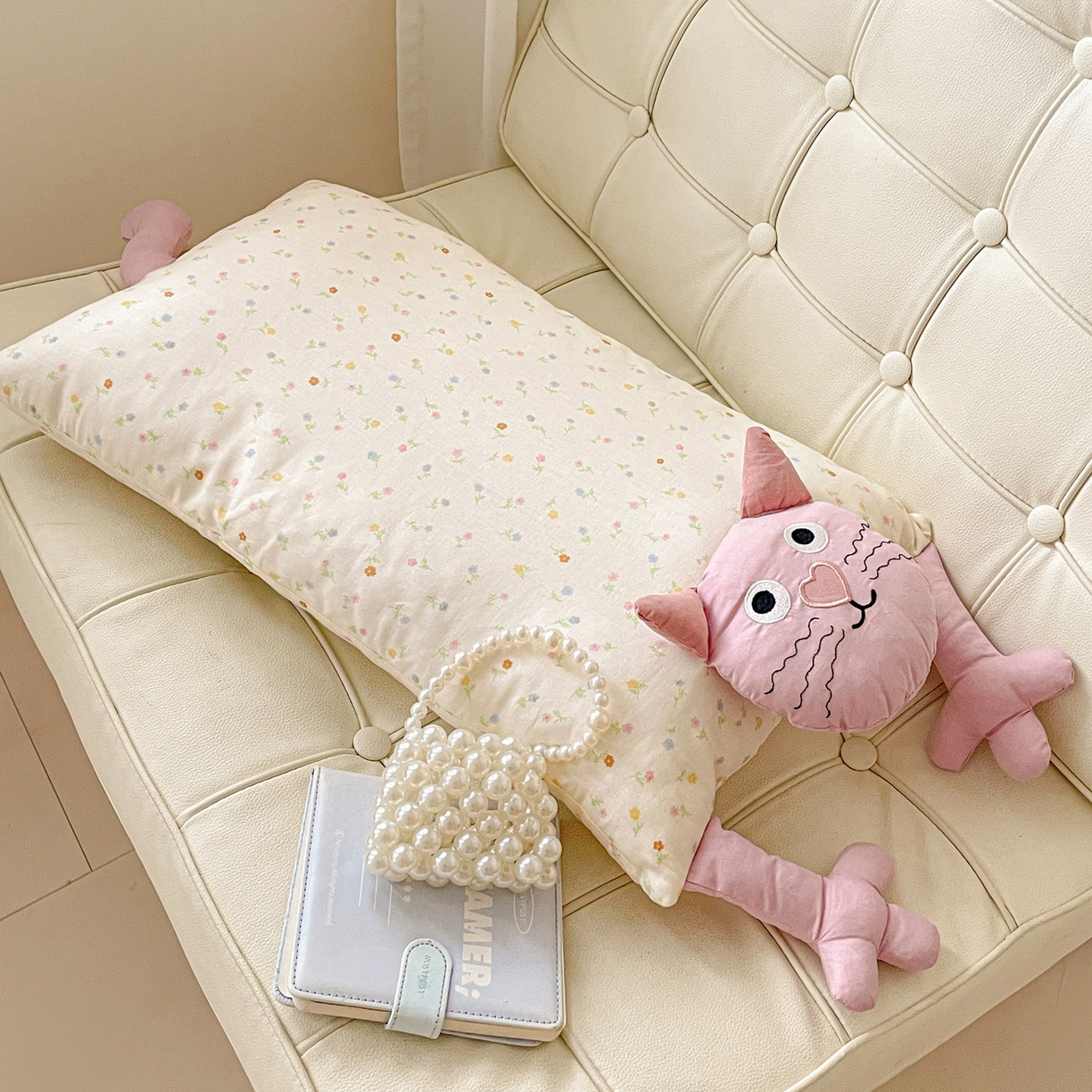 91家纺网 家纺一手货源 找家纺 亦帆枕芯 2025新款爆款哇塞猫羽丝绒枕芯加枕套成人儿童枕芯枕套 哇塞猫-粉【羽丝绒款】