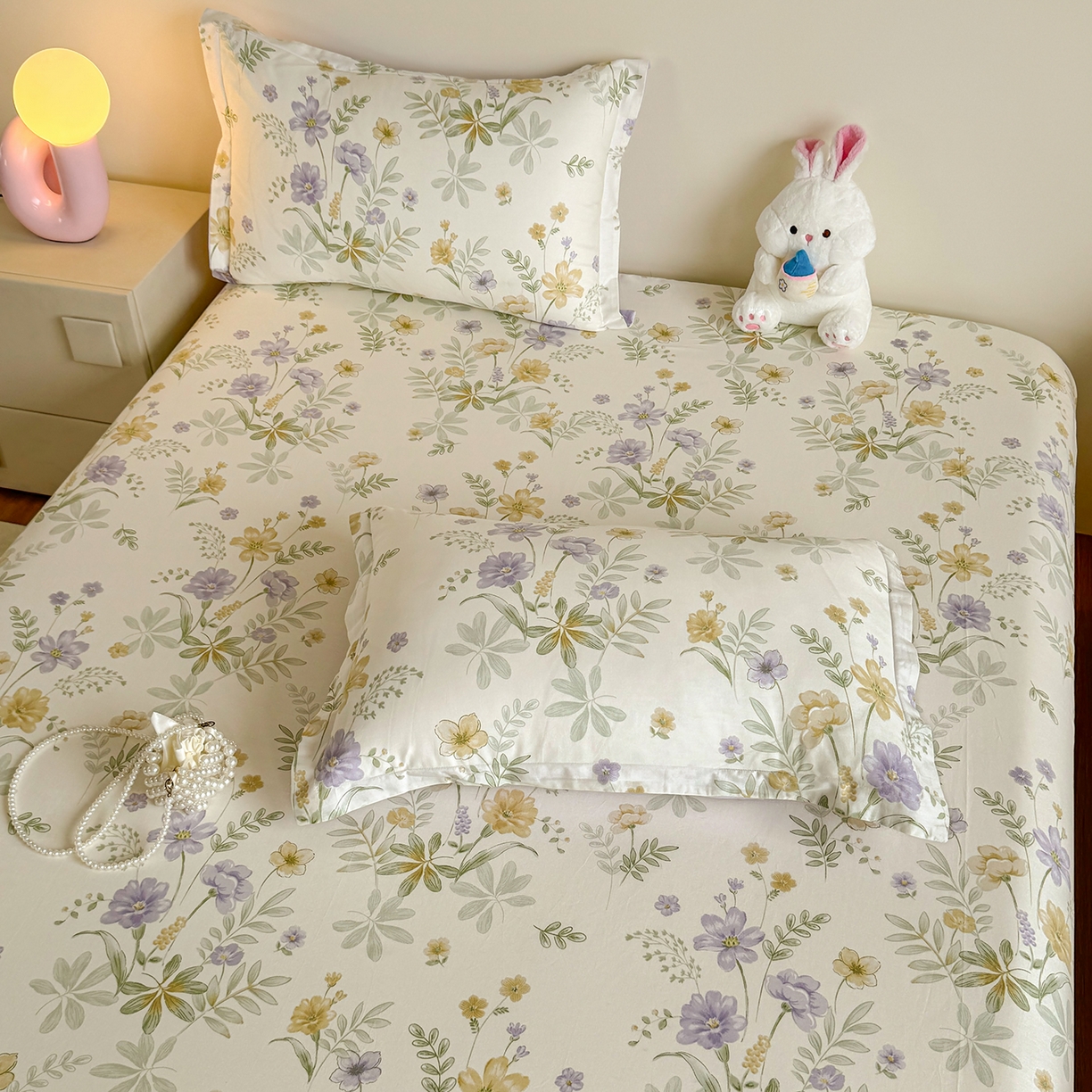 91家纺网 家纺一手货源 找家纺 尚帛 2026新款全棉品质喷气印花爆款四件套 多规格套件 单品系列-单床笠 爱的花海