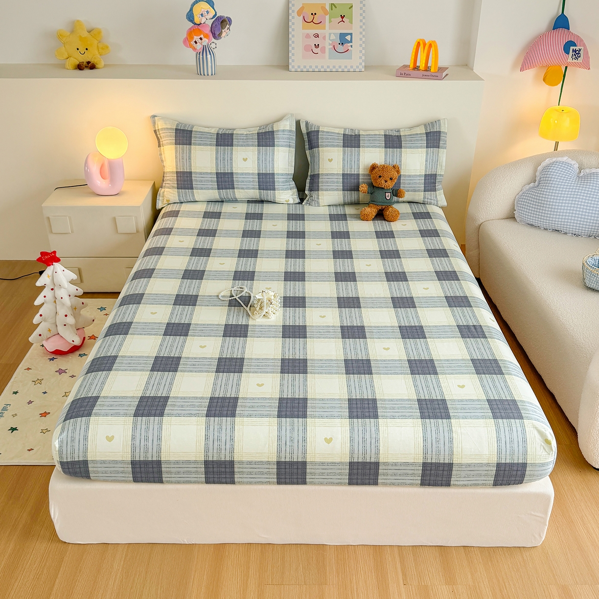 尚帛 2026新款全棉品质喷气印花爆款四件套 多规格套件 单品系列-单床笠 初心-灰