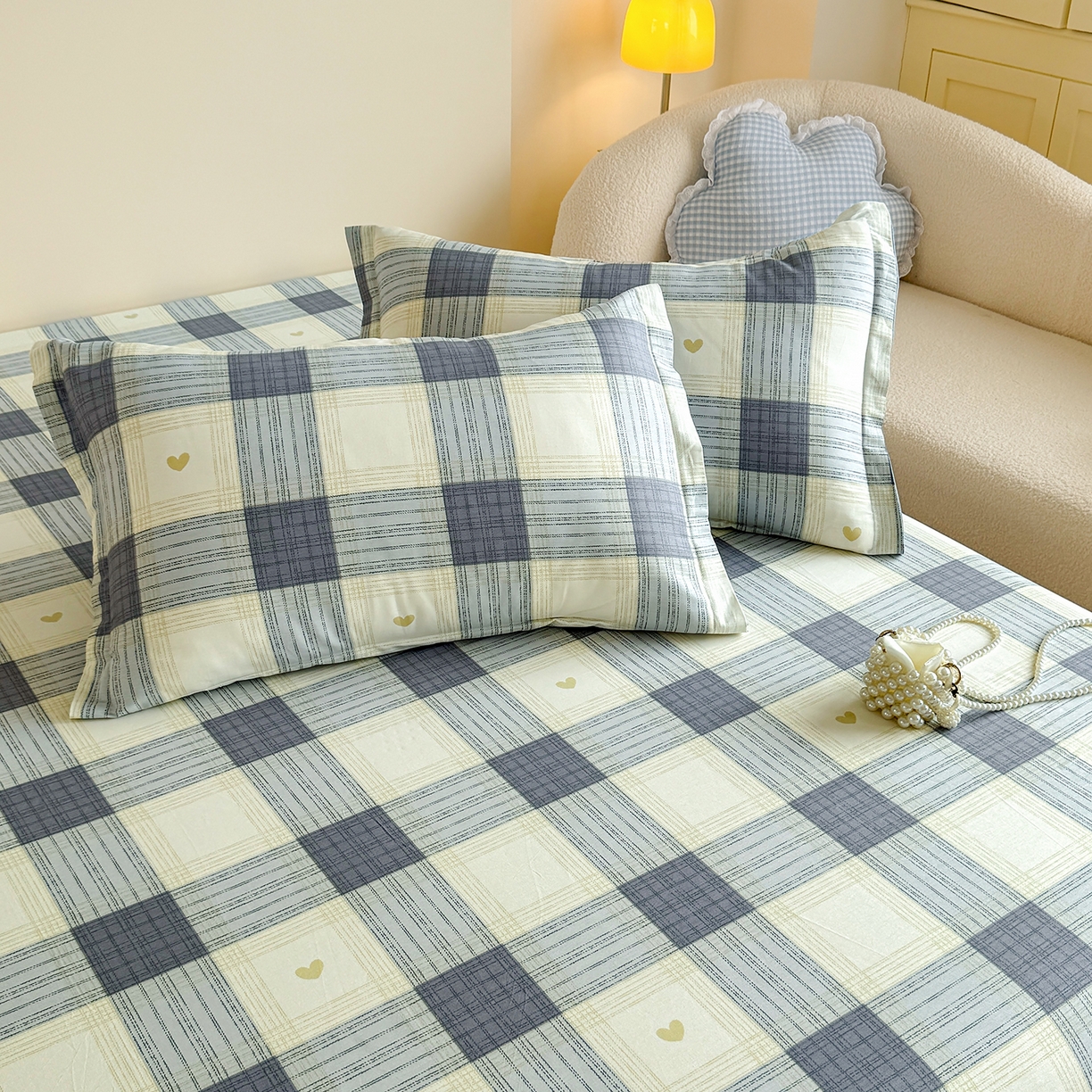 91家纺网 家纺一手货源 找家纺 尚帛 2026新款全棉品质喷气印花爆款四件套 多规格套件 单品系列-单床笠 初心-灰