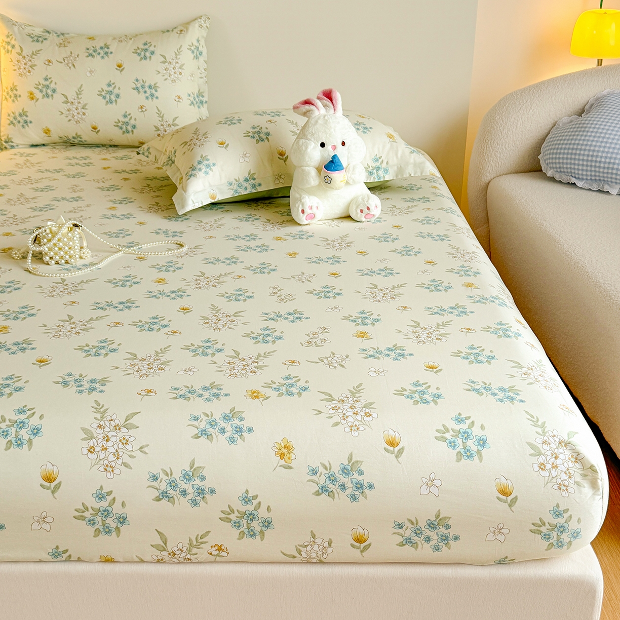 91家纺网 家纺一手货源 找家纺 尚帛 2026新款全棉品质喷气印花爆款四件套 多规格套件 单品系列-单床笠 春漫庭